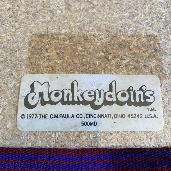 VTG 77’ Monkeydoin’s New and Sealed Plaque Cork Style Picture Art. 9”x9” - Picture 3 of 6